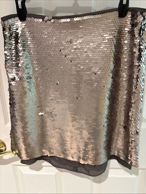 J. Crew Satin Skirt in Dusty Gray